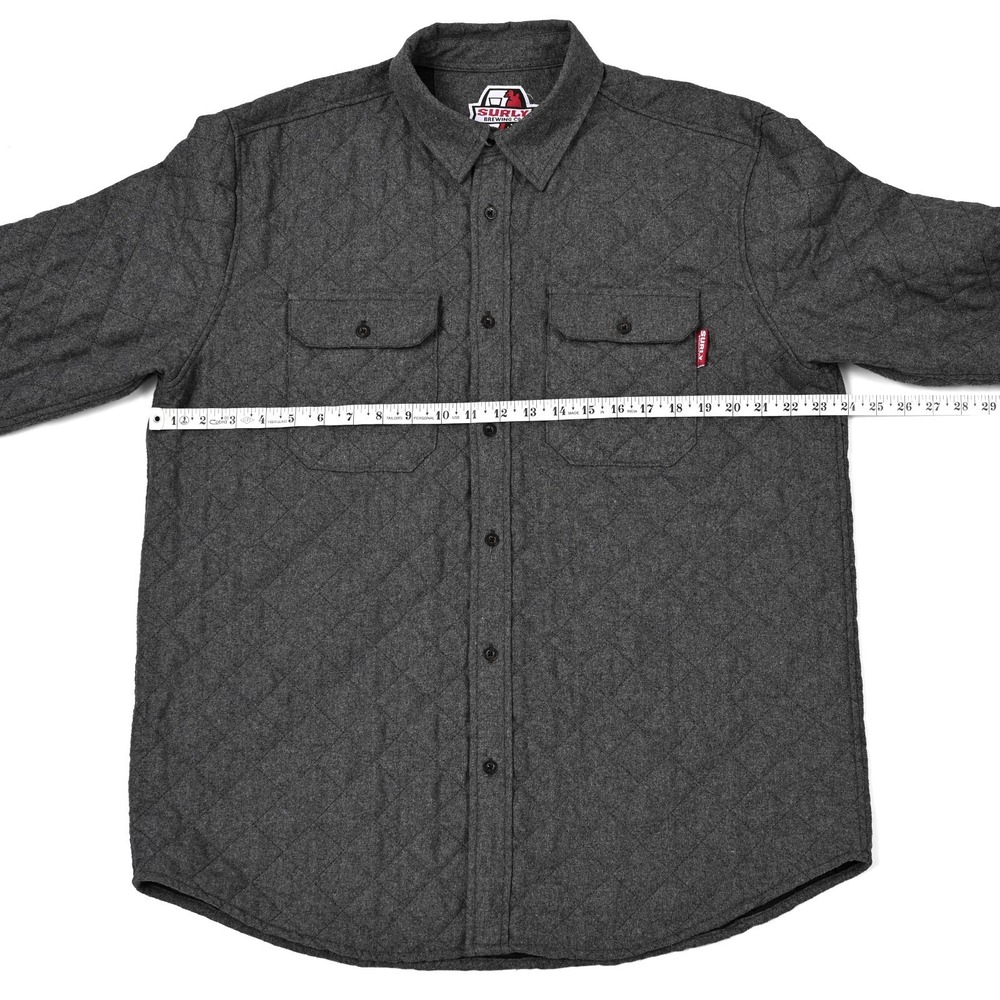 Surly Brewing Shirt Mens Large Shacket Quilted Lined Wool Blend Beer Work L/S - Picture 2 of 10
